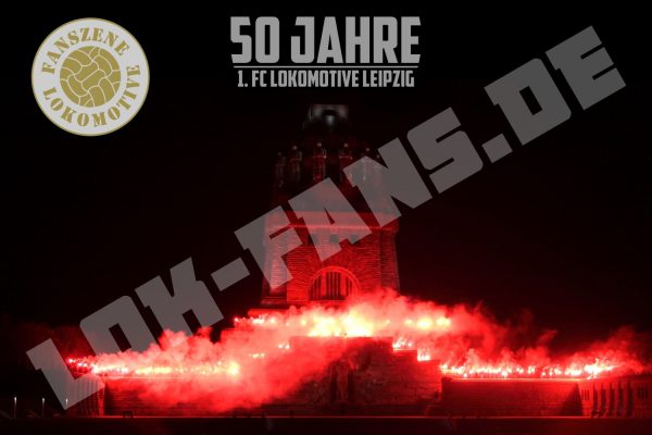 XXL Leinwand "50 Jahre 1. FC Lok" - Pyro
